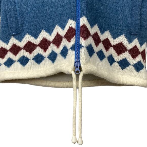 Women's Sz M OUTERBOUND by HMS Thick Knit Fleece-Lined Jacket Fair Isle Nordic - Picture 8 of 11